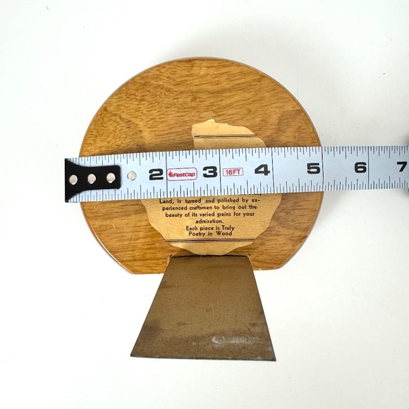 Round Myrtlewood Bookends Vintage Decor Coastal Rustic - Picture 9 of 10